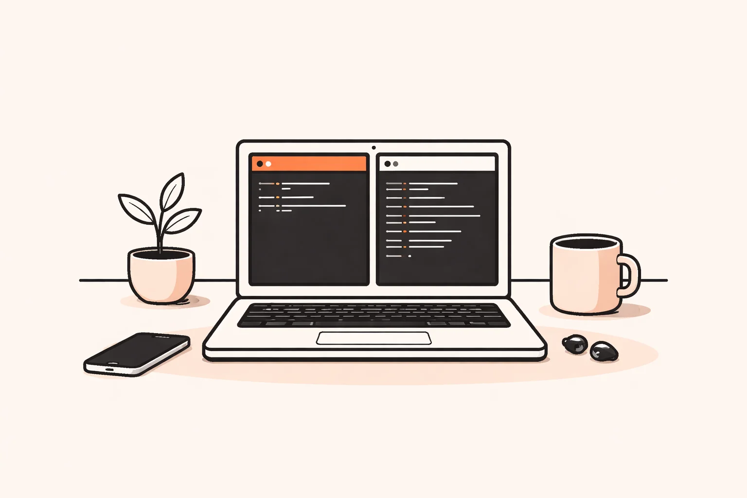 Two terminal windows side by side on a laptop, one forwarding Stripe test webhook events to a local server