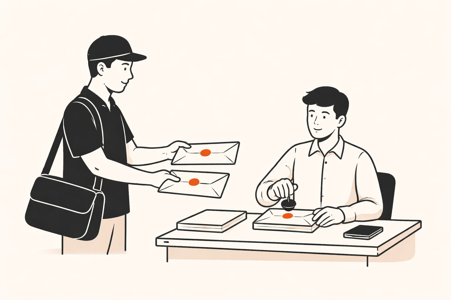 Illustration of a duplicate message delivered twice and processed only once, representing idempotent webhook handling