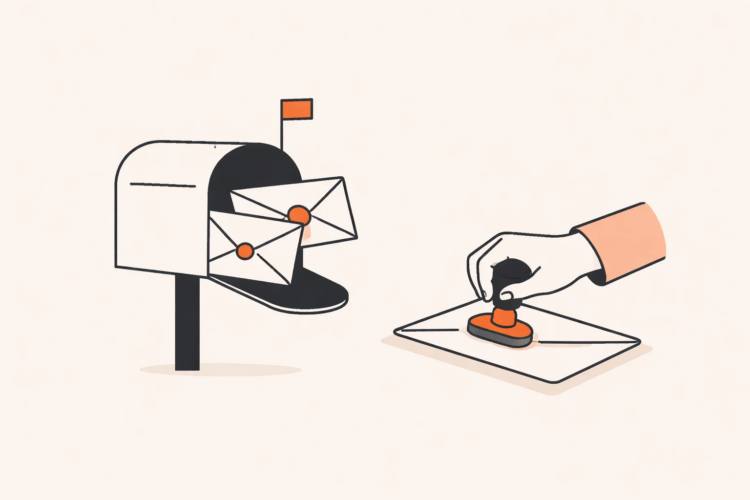 Duplicate envelopes arriving at a mailbox with one stamped as already processed